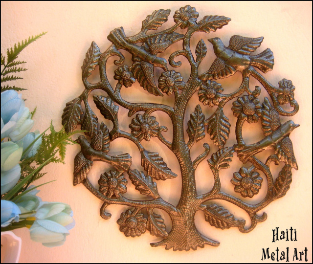 Metal Tree and Bird, Metal Tree Wall Hanging, Metal Wall Art